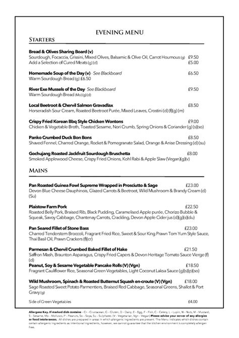 the kings arms upnor menu.